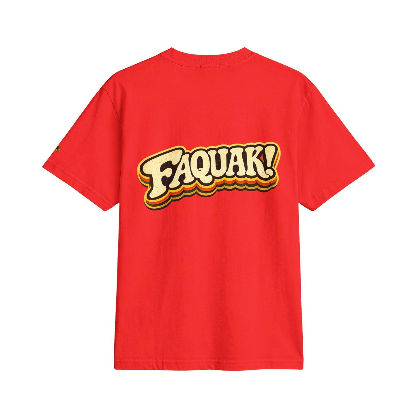 One Word, All Feels Tee — Retro Graphic T-Shirt with "FAQUAK!" Back Print