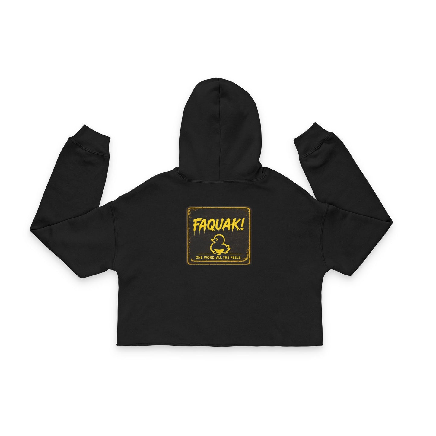 Faquak! Cropped Hoodie - Yellow Rubber Duck 'FAQUAK!' Graphic Women's Streetwear
