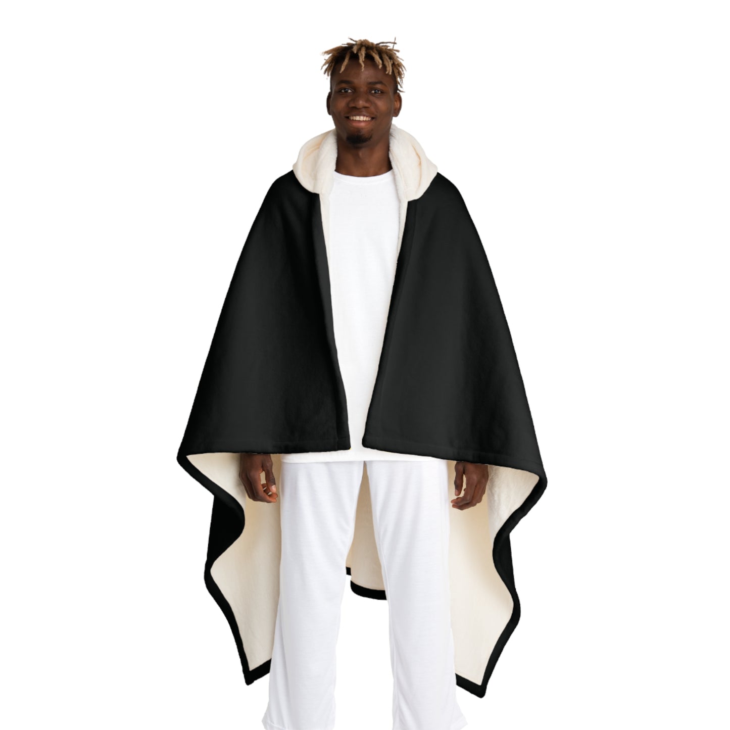 Hooded Sherpa Blanket – Cozy Fleece Cape with Plush Lining