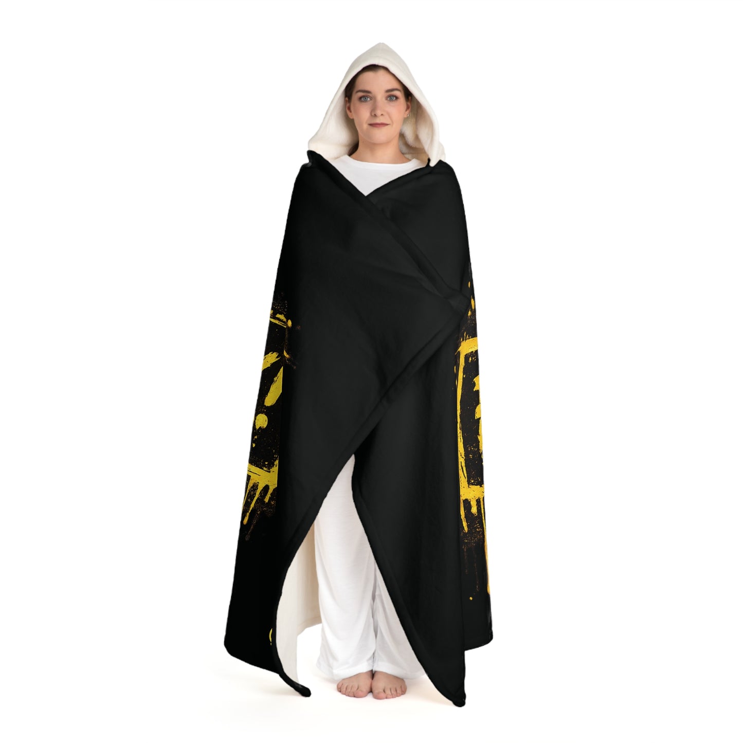 Hooded Sherpa Blanket – Cozy Fleece Cape with Plush Lining