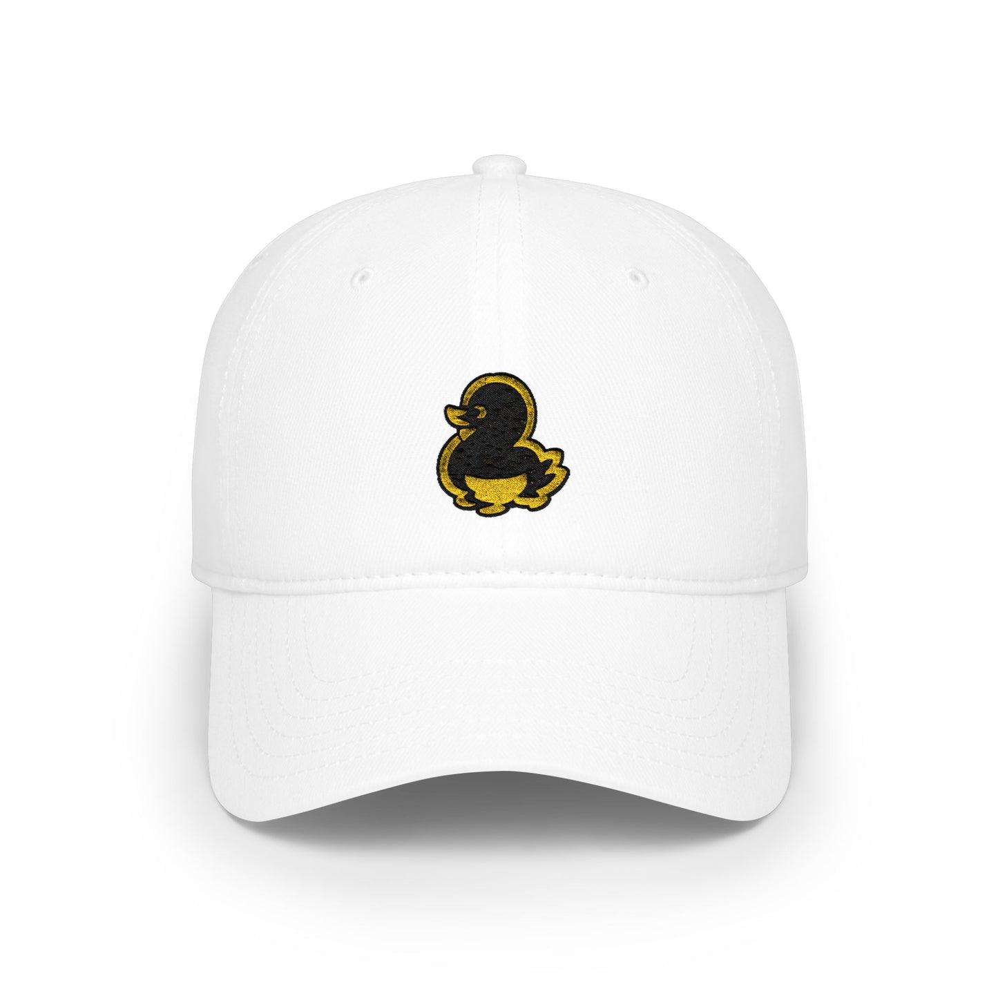 Embroidered Black Duck Low Profile Baseball Cap — Minimal Retro Patch Hat