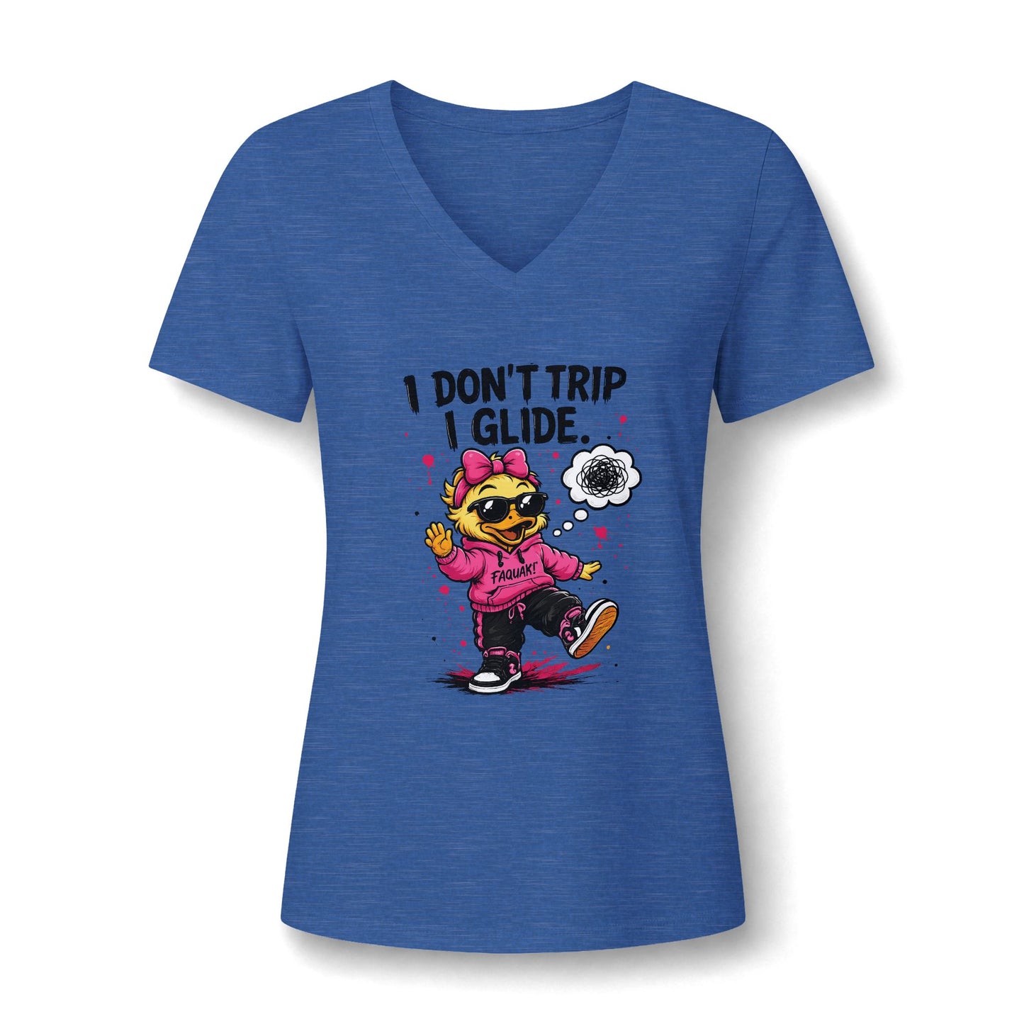 Faquak! Feeling's- Women's Relaxed Heather CVC V-Neck Tee