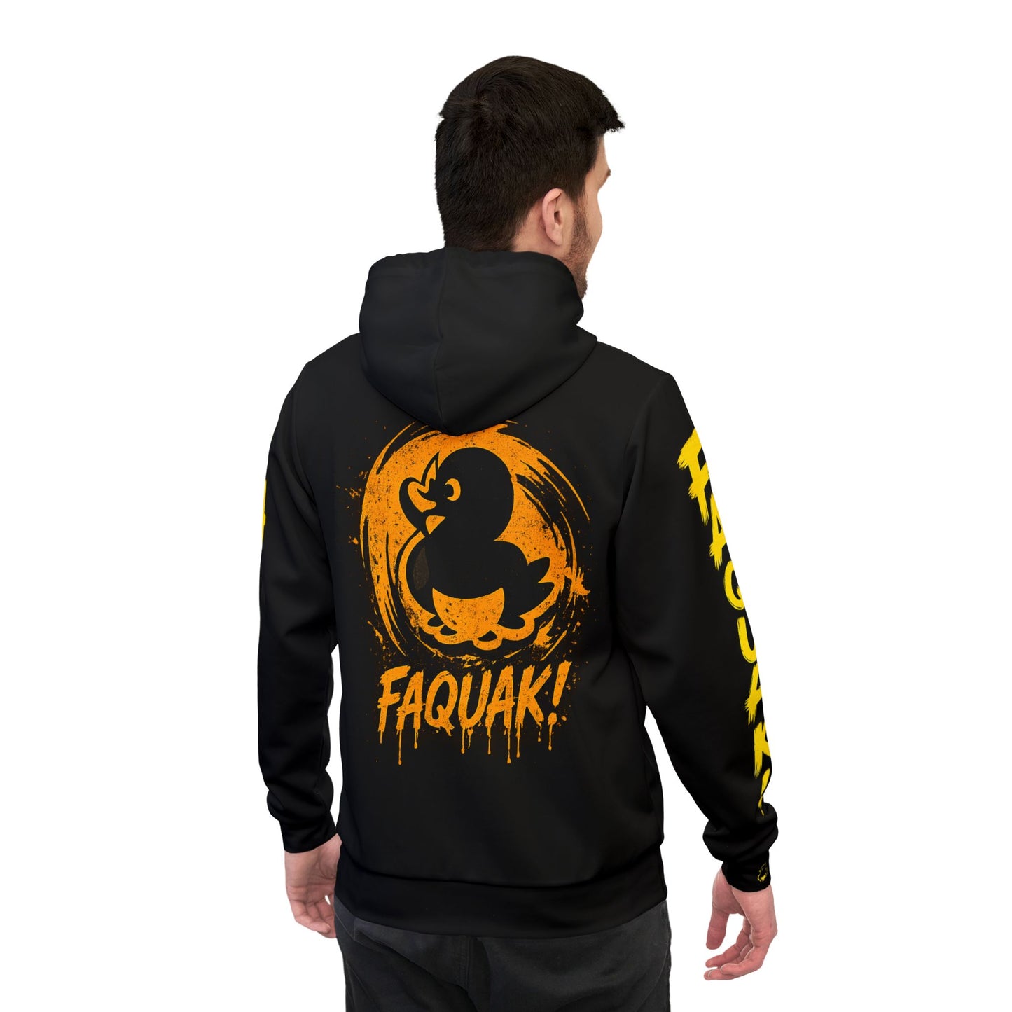 Black Athletic Hoodie — FAQUAK! Rubber Duck Graphic Pullover