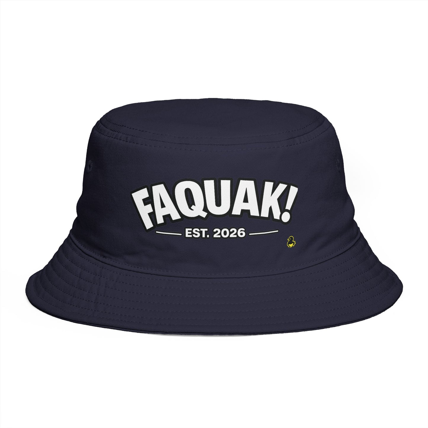 Bucket Hat — 'FAQUAK! Est. 2026' Embroidered Novelty Bucket Hat