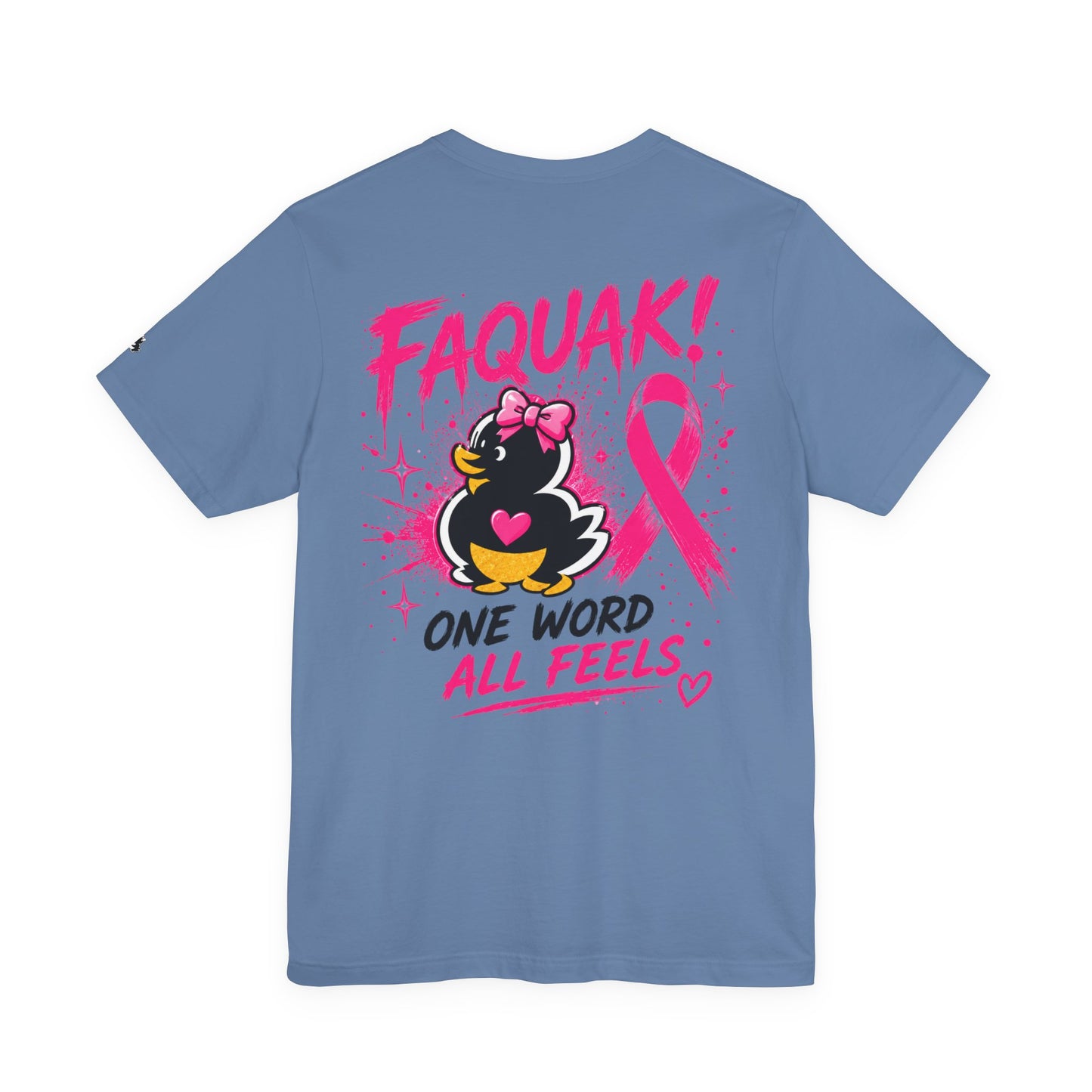 FAQUAK! Duck with Pink Ribbon T-Shirt | Breast Cancer Awareness Tee