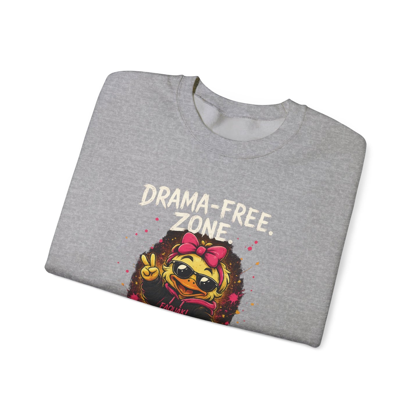 Drama-Free- Crewneck Sweatshirt — Cute Skate Duck Graphic