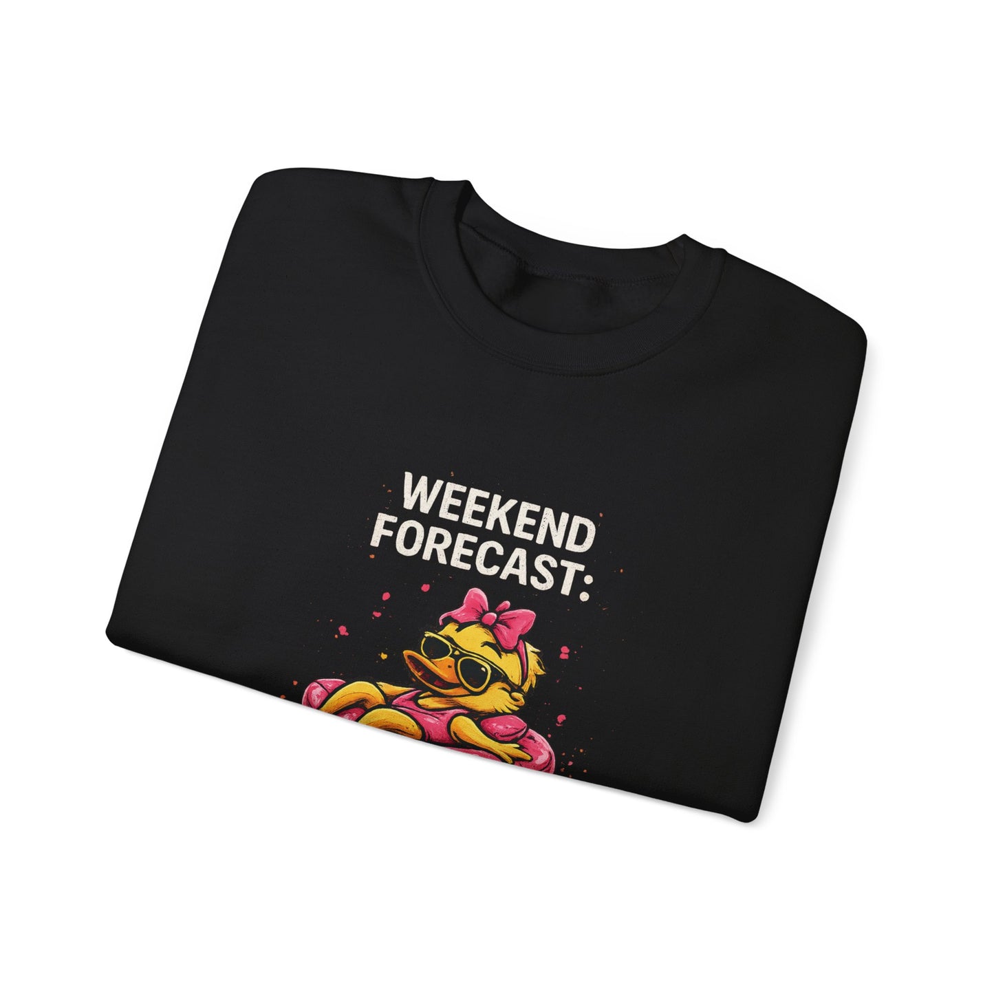 Weekend Forecast  - Crewneck Sweatshirt — Cute Skate Duck Graphic
