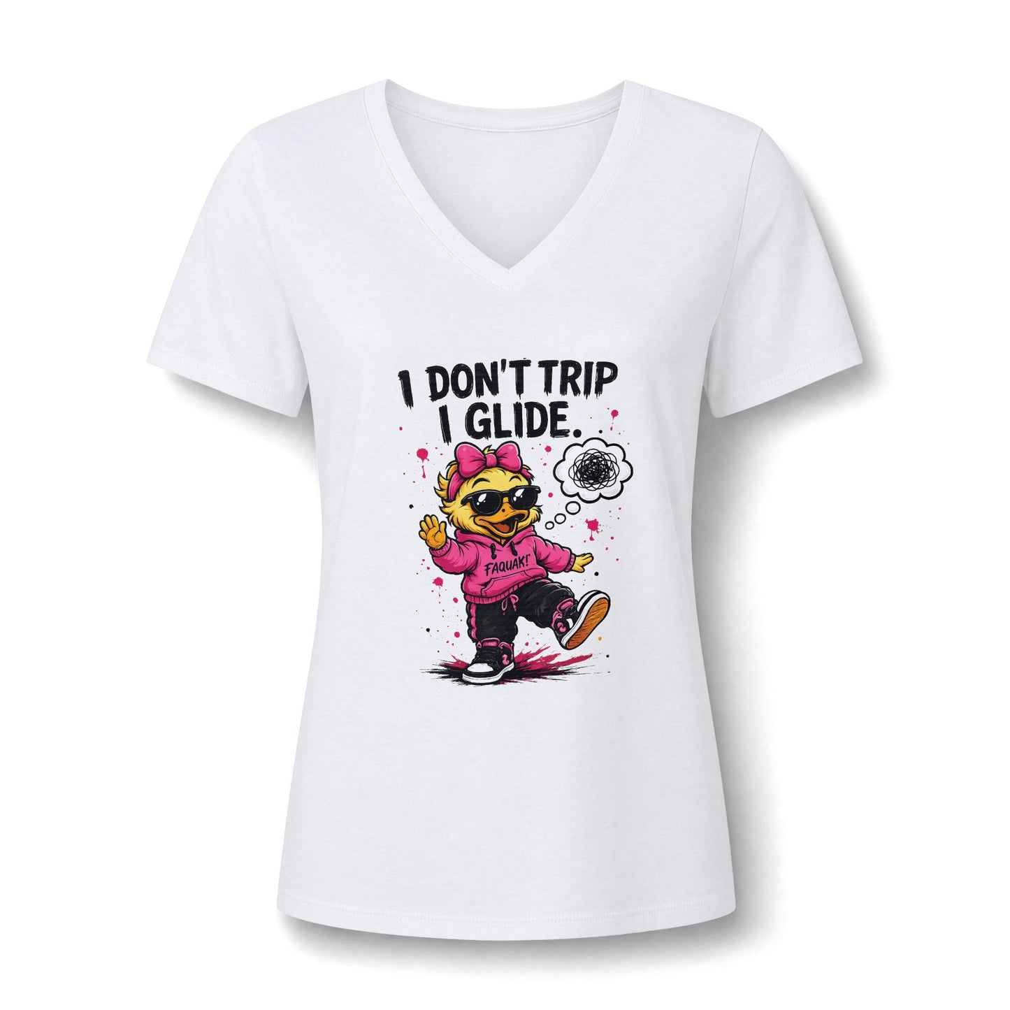 Faquak! Feeling's- Women's Relaxed Heather CVC V-Neck Tee