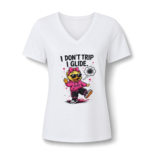 Faquak! Feeling's- Women's Relaxed Heather CVC V-Neck Tee