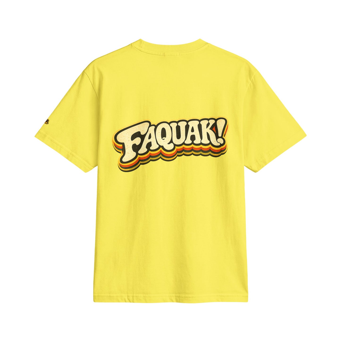One Word, All Feels Tee — Retro Graphic T-Shirt with "FAQUAK!" Back Print