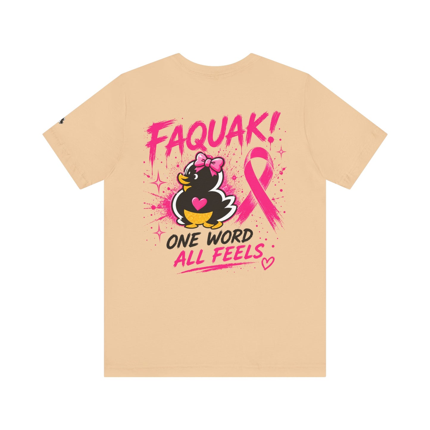 FAQUAK! Duck with Pink Ribbon T-Shirt | Breast Cancer Awareness Tee