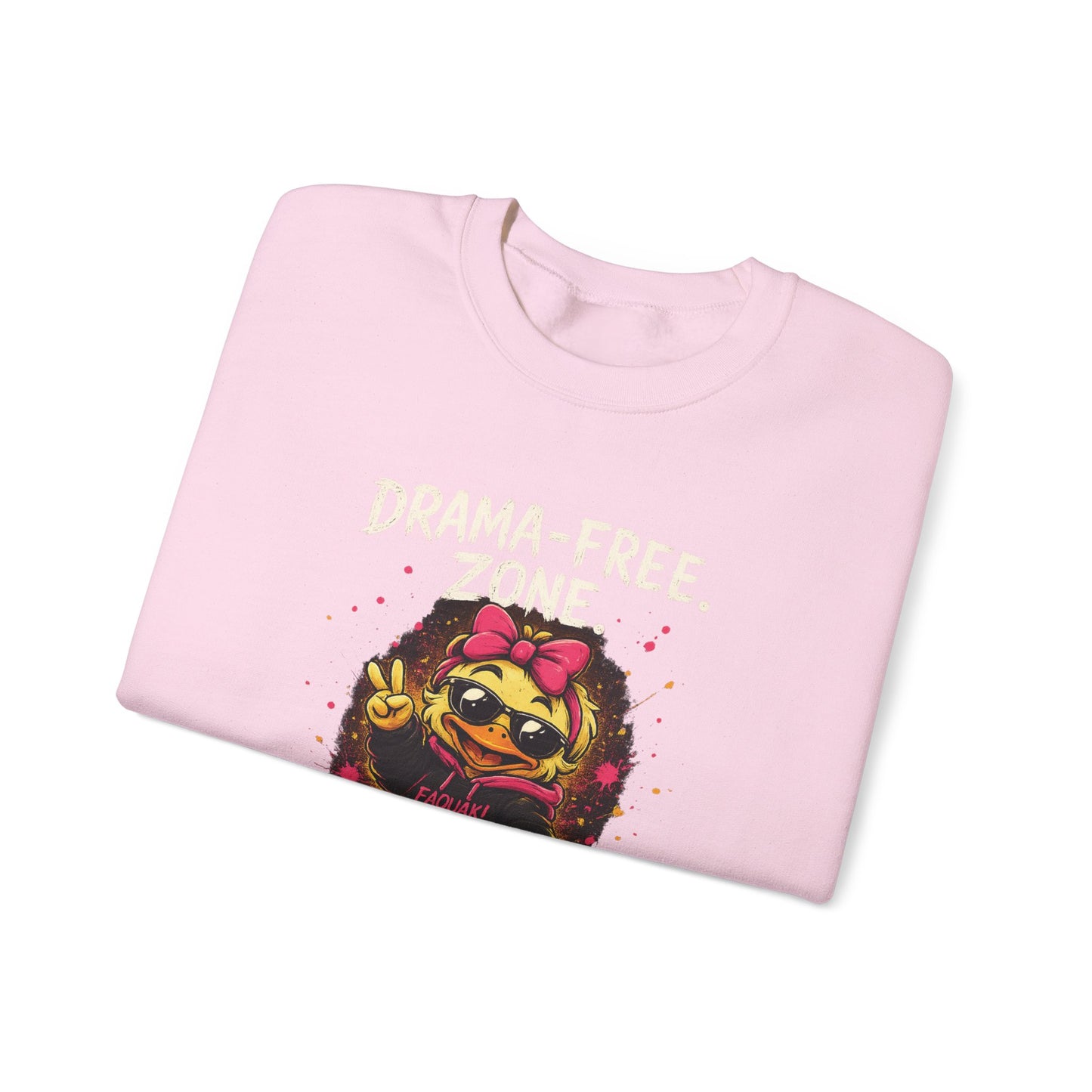 Drama-Free- Crewneck Sweatshirt — Cute Skate Duck Graphic