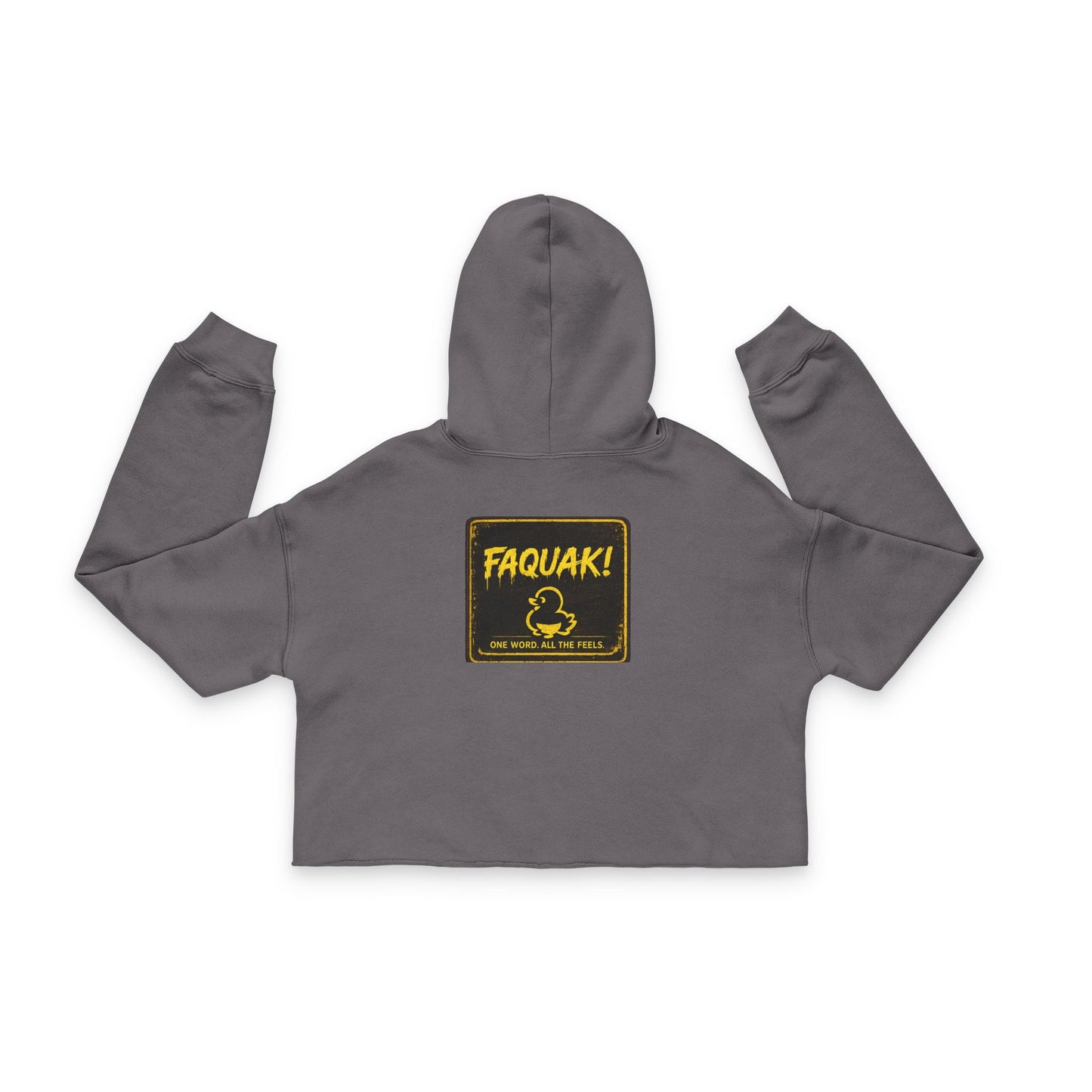 Faquak! Cropped Hoodie - Yellow Rubber Duck 'FAQUAK!' Graphic Women's Streetwear