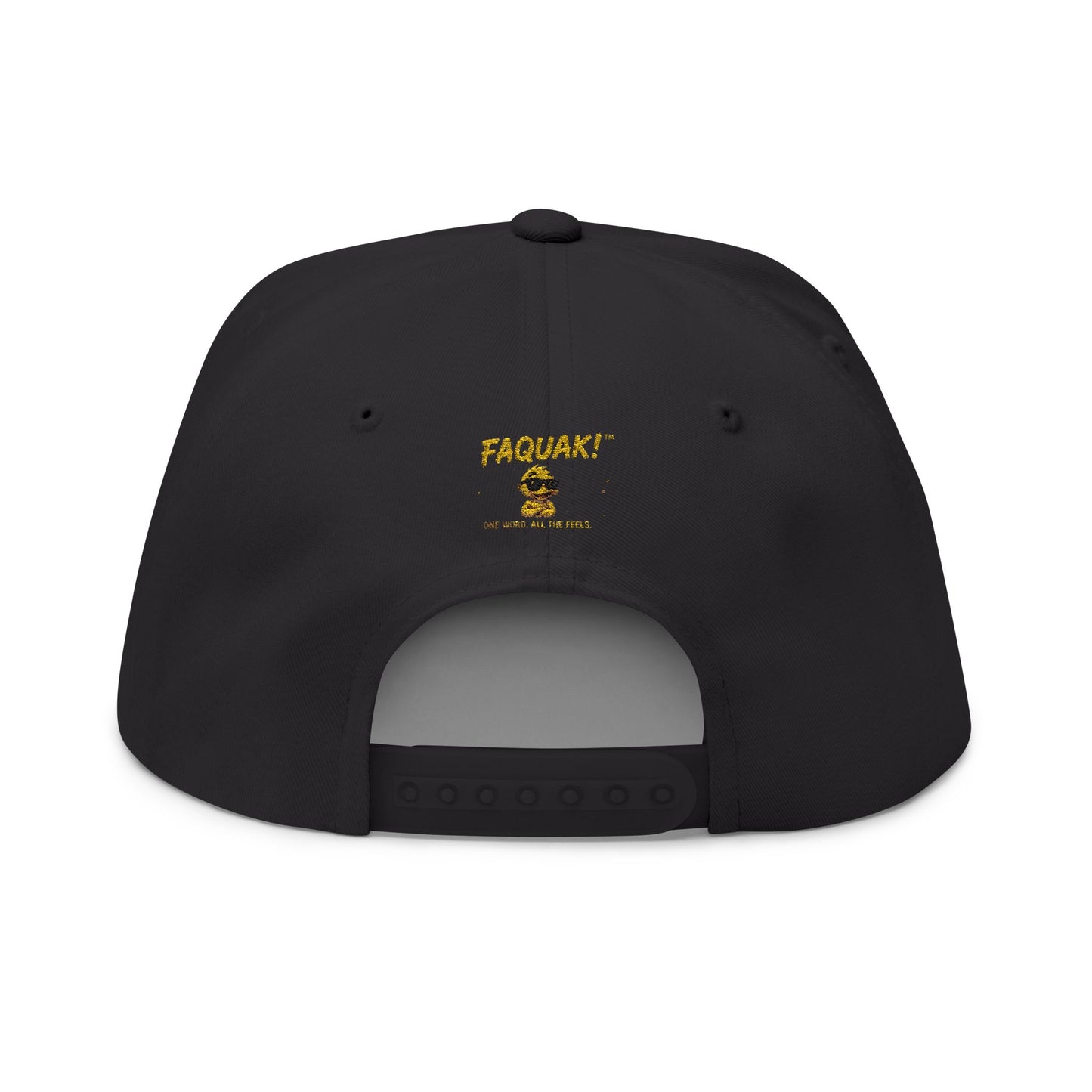 FAQUAK! Patch Flat Bill Cap — Embroidered Rubber Ducky Snapback