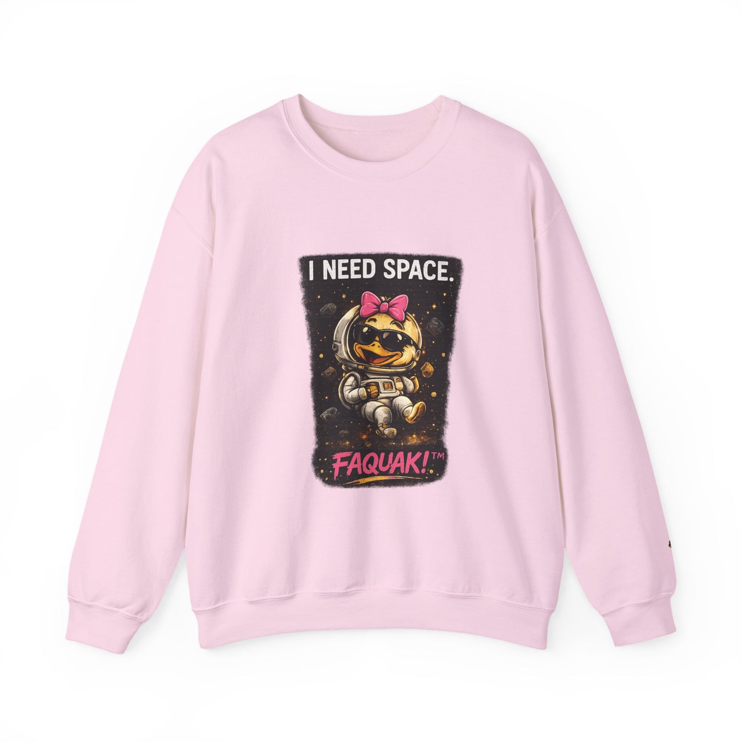 Need Space I Glide Crewneck Sweatshirt — Cute Skate Duck Graphic