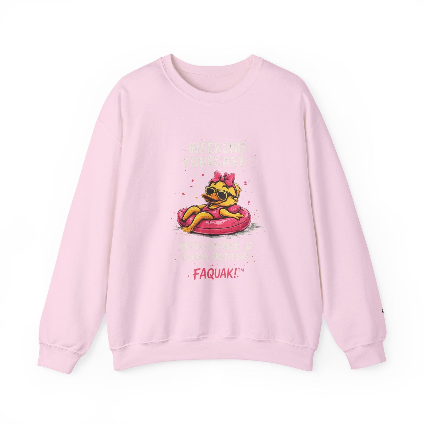 Weekend Forecast  - Crewneck Sweatshirt — Cute Skate Duck Graphic