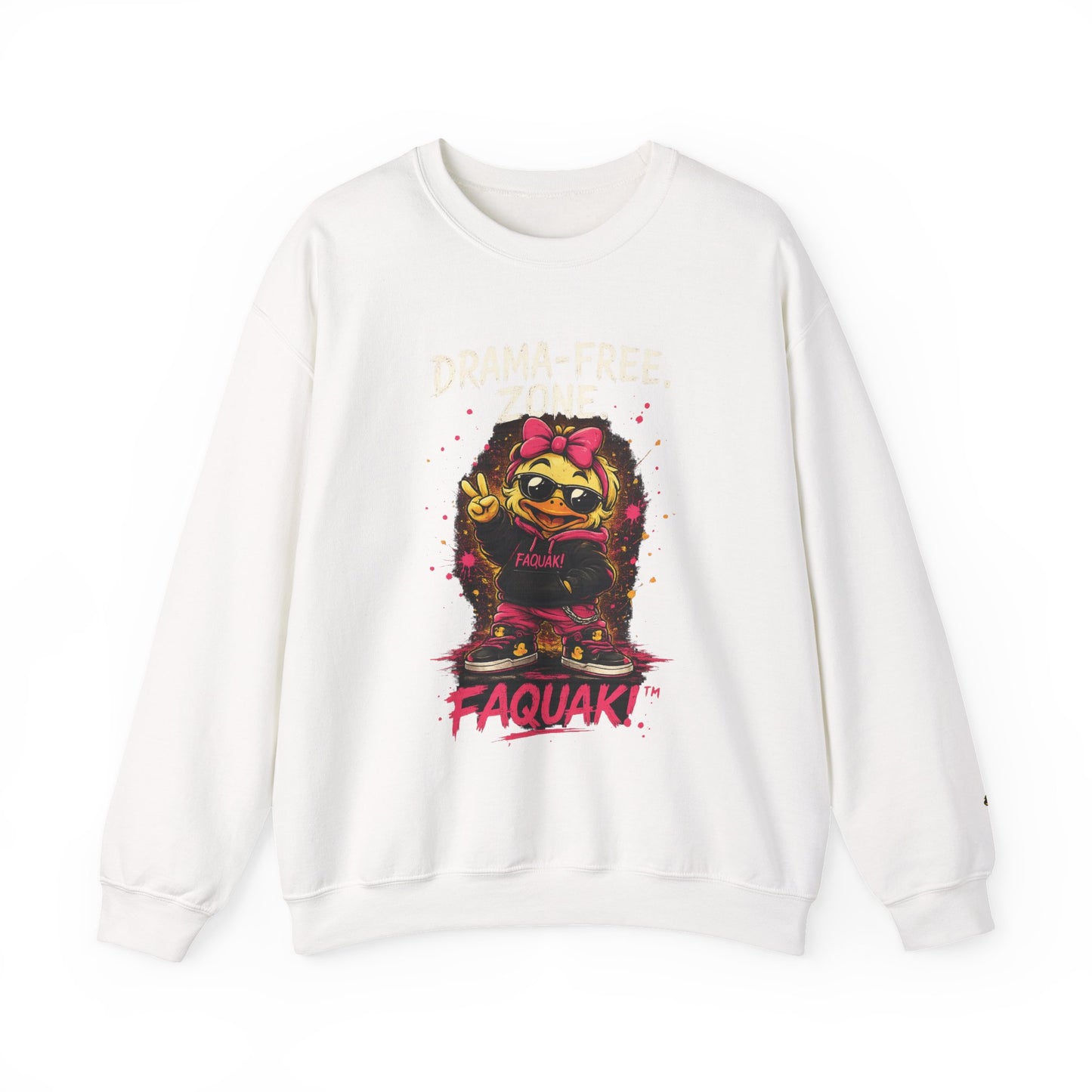 Drama-Free- Crewneck Sweatshirt — Cute Skate Duck Graphic