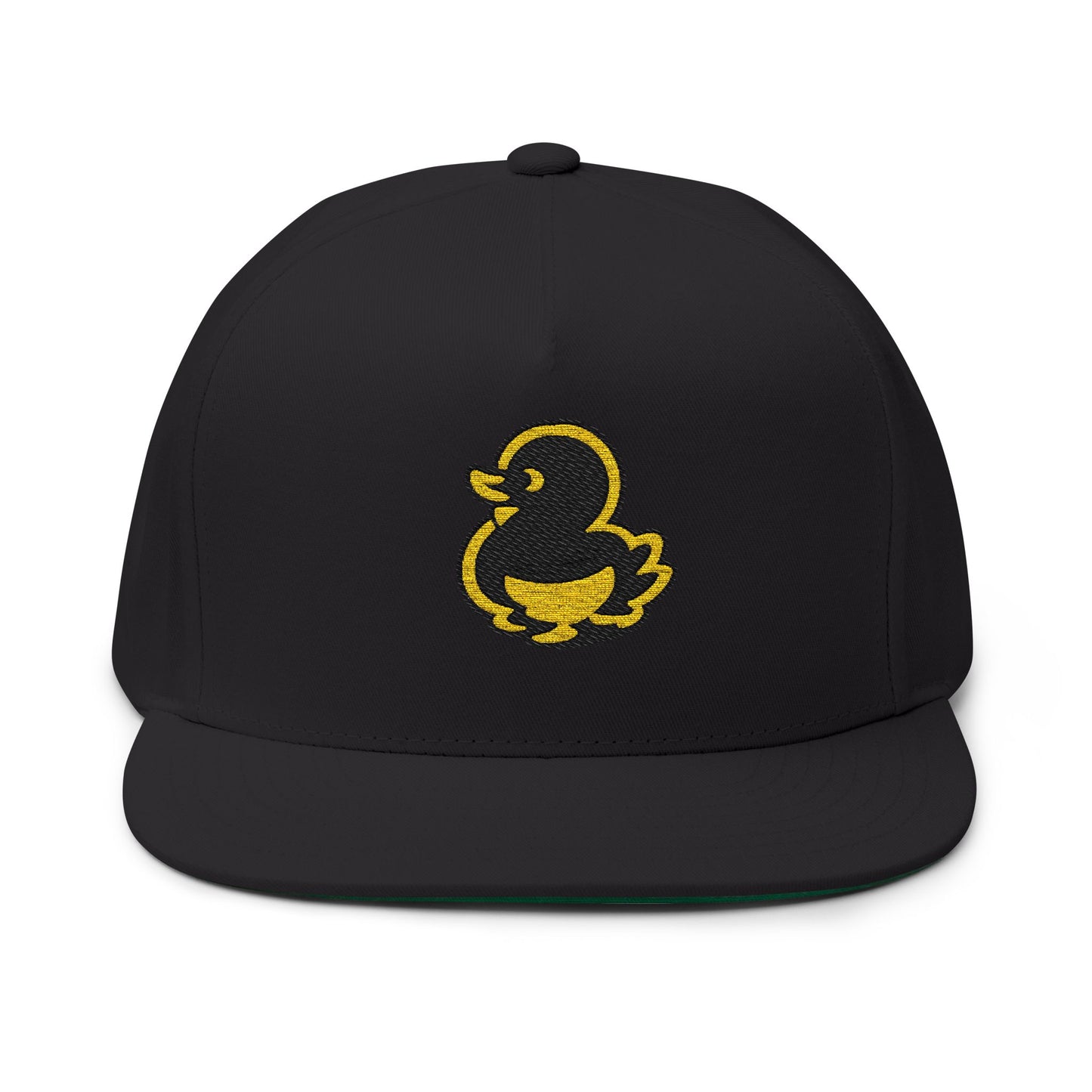 FAQUAK! Patch Flat Bill Cap — Embroidered Rubber Ducky Snapback