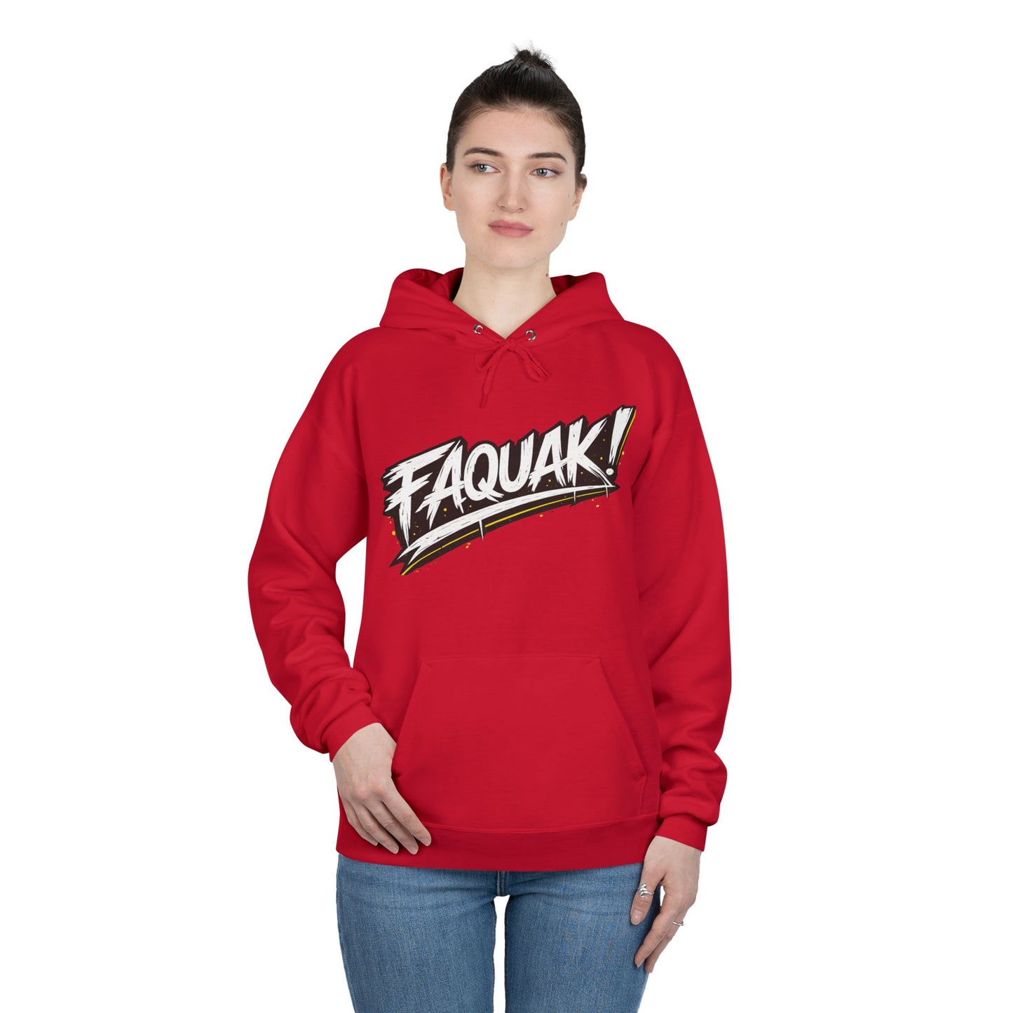 Faquak Graphic Hoodie – "Keep Living It, Keep Faquaking" Streetwear Pullover