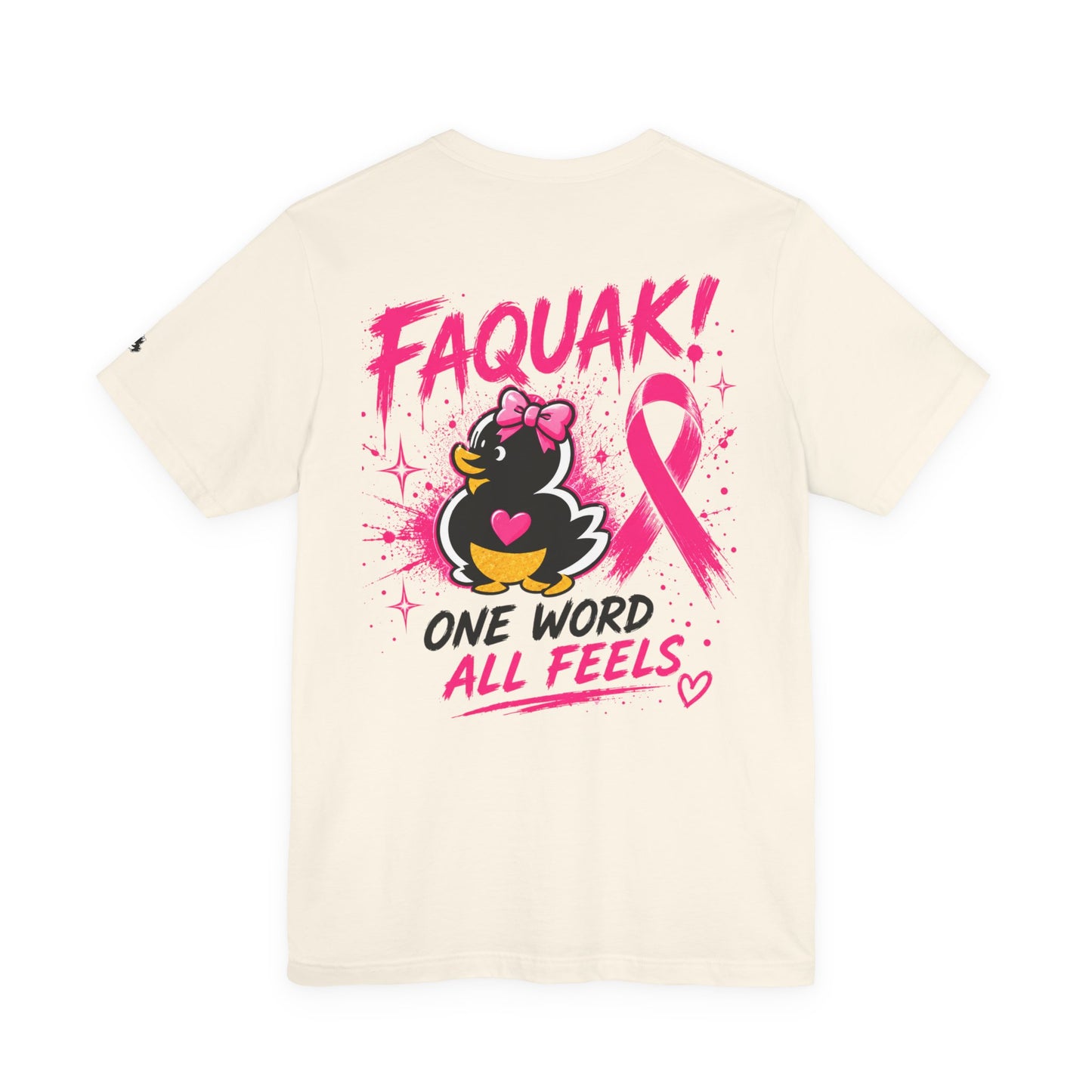 FAQUAK! Duck with Pink Ribbon T-Shirt | Breast Cancer Awareness Tee