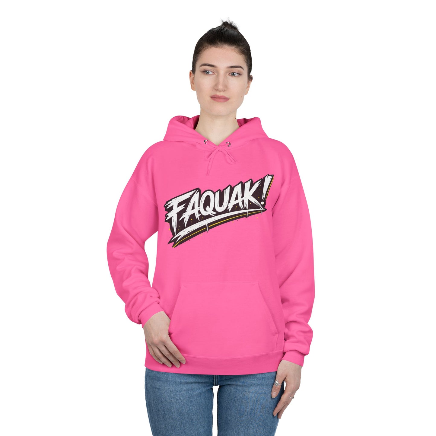 Faquak Graphic Hoodie – "Keep Living It, Keep Faquaking" Streetwear Pullover