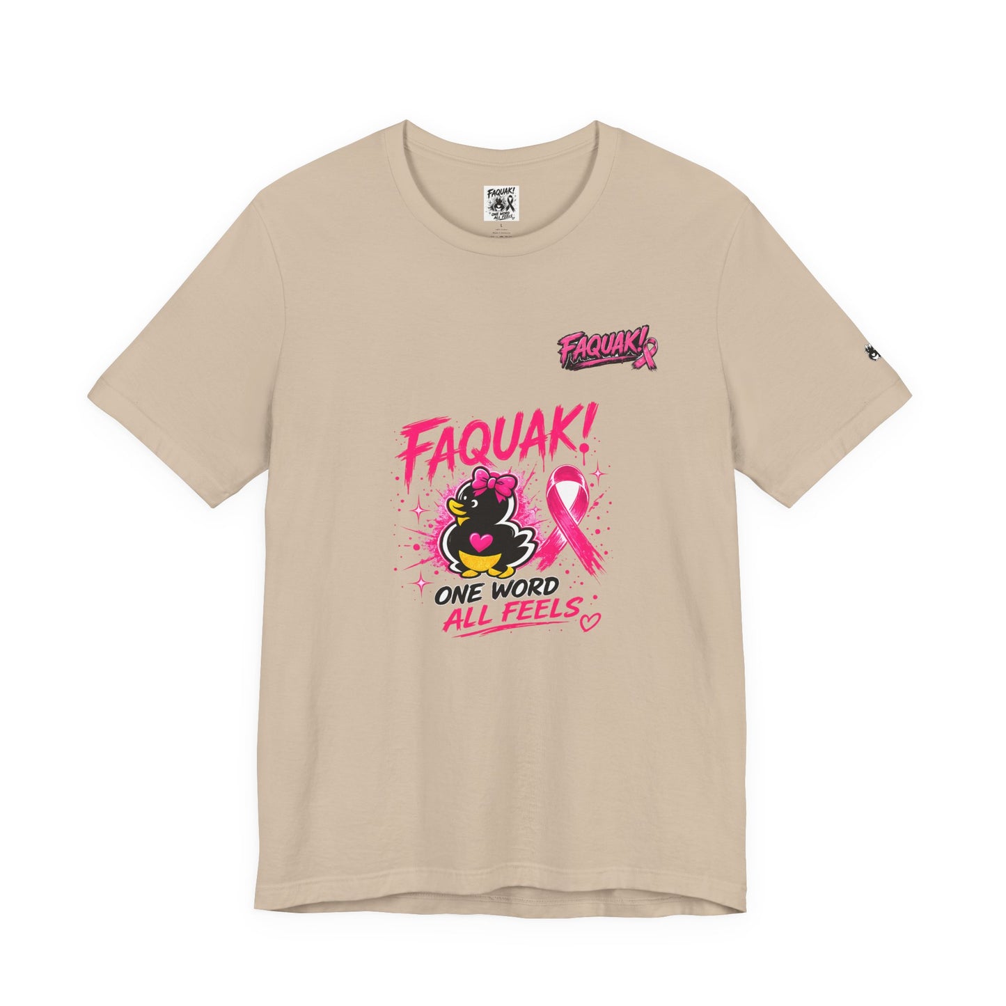 FAQUAK! Duck with Pink Ribbon T-Shirt | Breast Cancer Awareness Tee