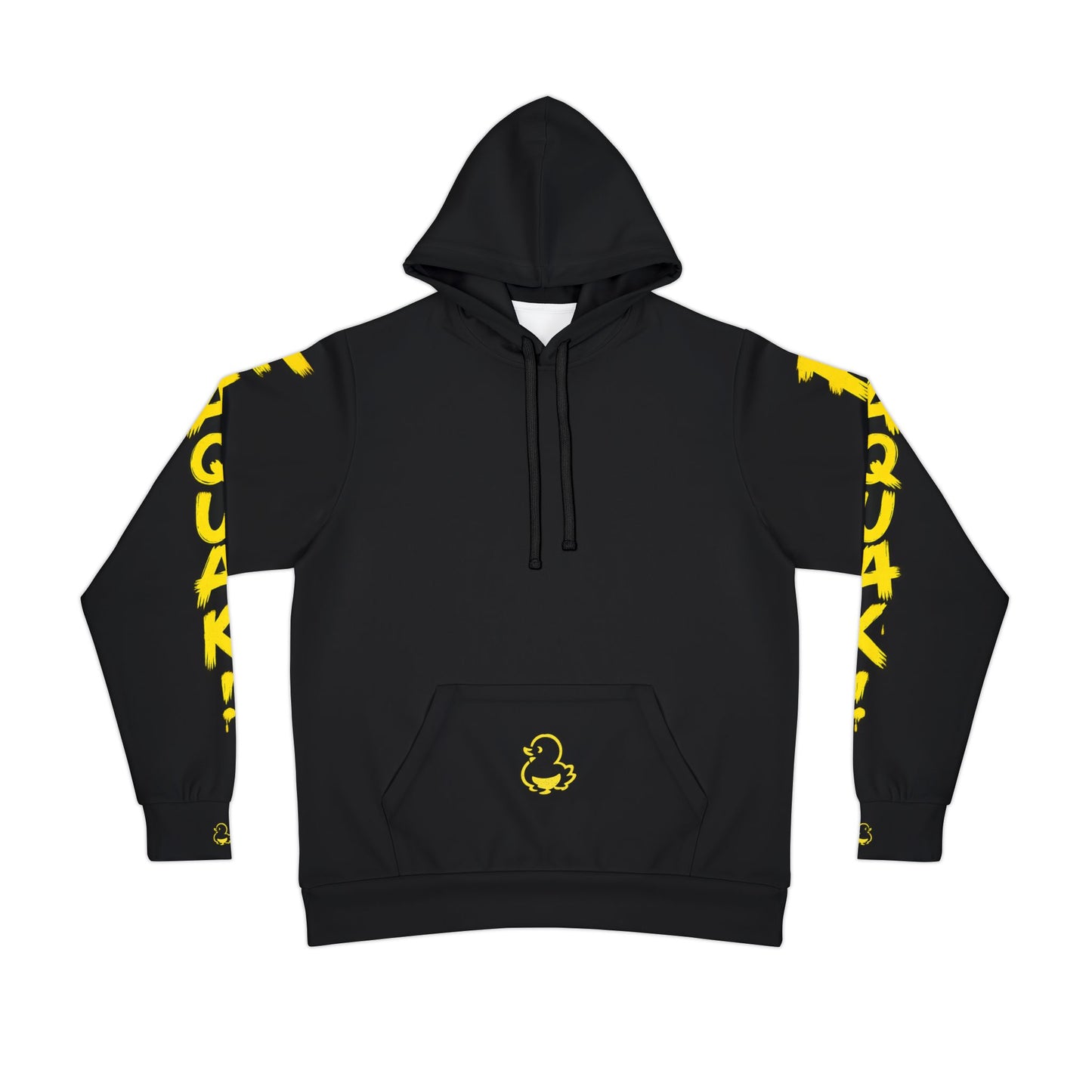 Black Athletic Hoodie — FAQUAK! Rubber Duck Graphic Pullover