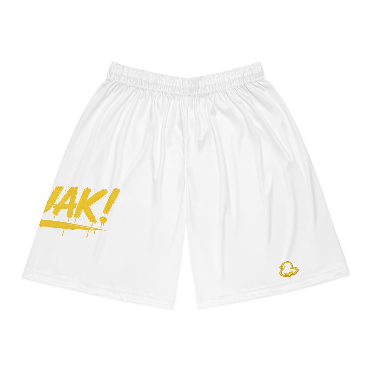 FAQUAK! White Basketball Shorts — All-Over Print Athletic Shorts