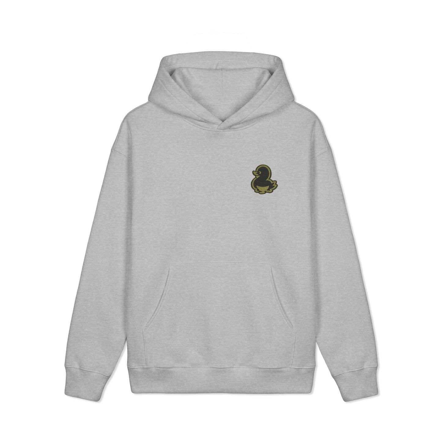 Graphic Hoodie — "Faquak! One Word All Feels." Retro Camo Script Back Print