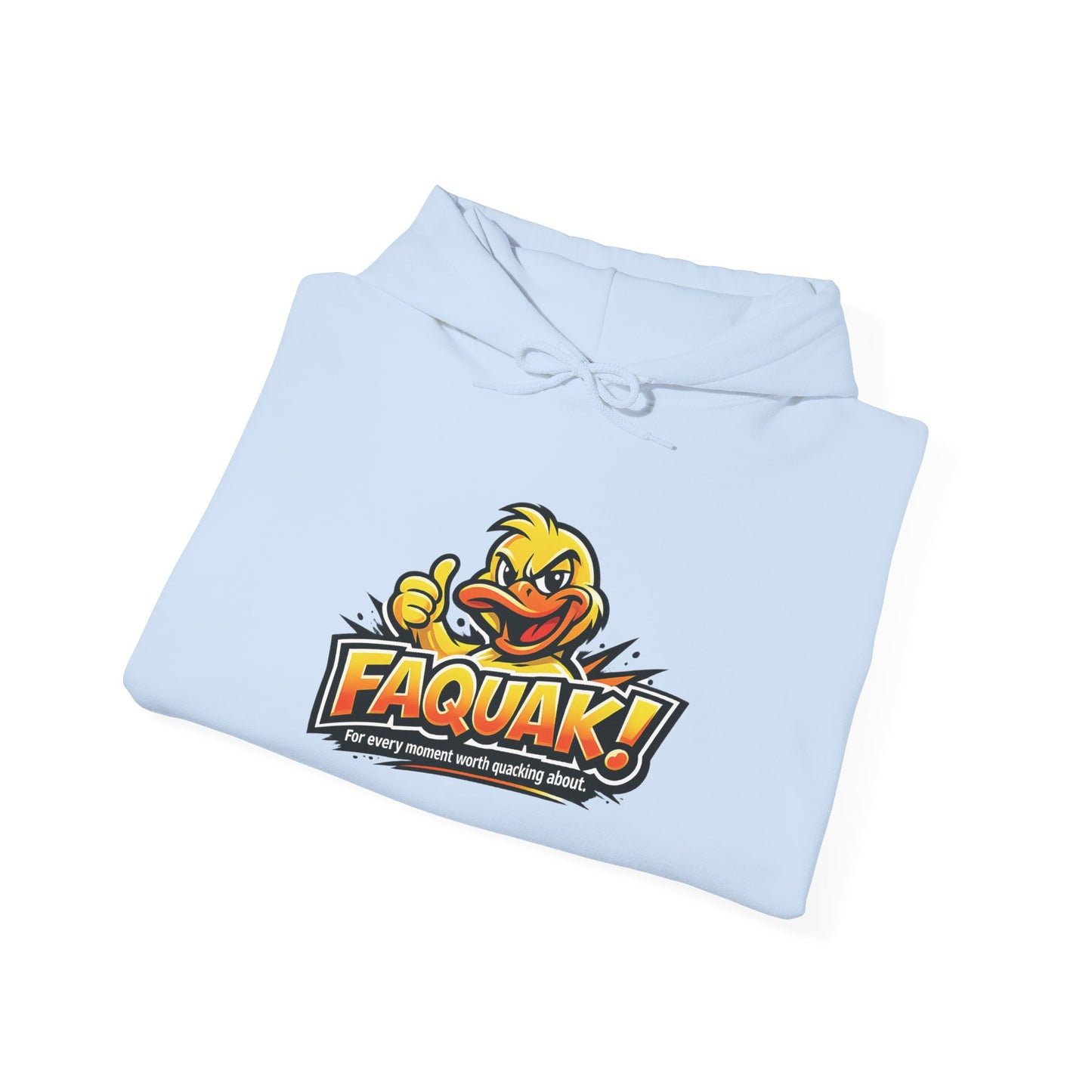 Faquak! Duck Logo Hoodie – Funny Retro Mascot Graphic Sweatshirt