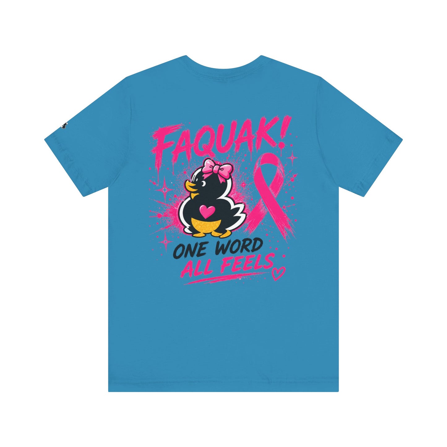 FAQUAK! Duck with Pink Ribbon T-Shirt | Breast Cancer Awareness Tee