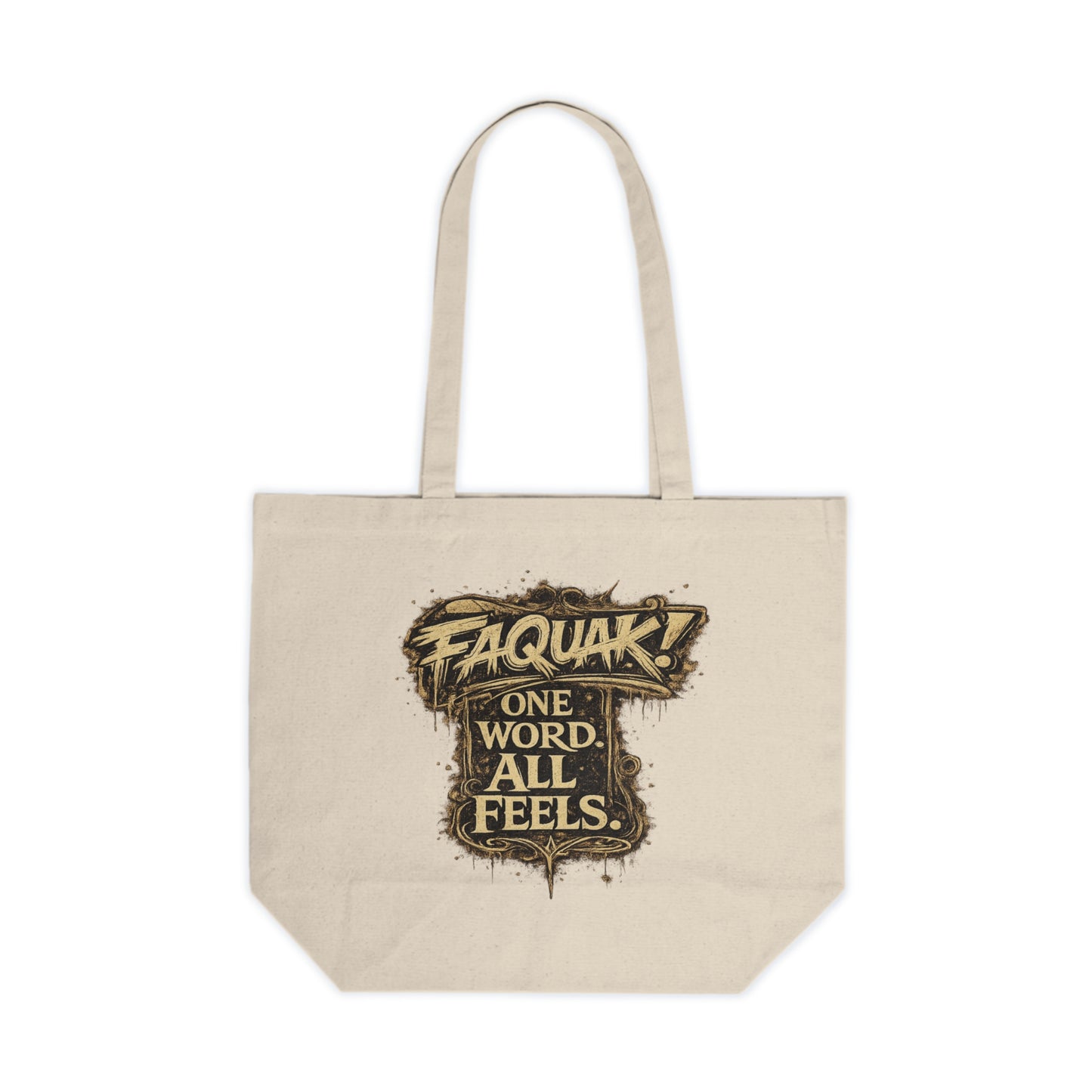 Canvas Tote Bag — Vintage Black Duck "FAQUAK! One Word. All Feels." Design