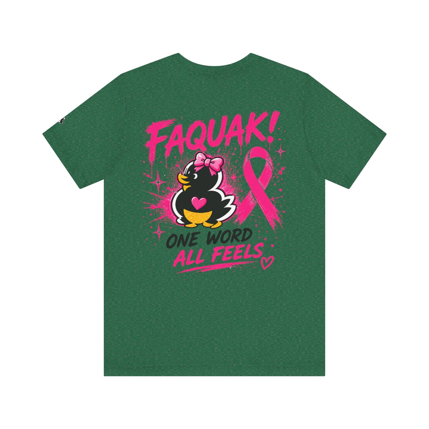 FAQUAK! Duck with Pink Ribbon T-Shirt | Breast Cancer Awareness Tee
