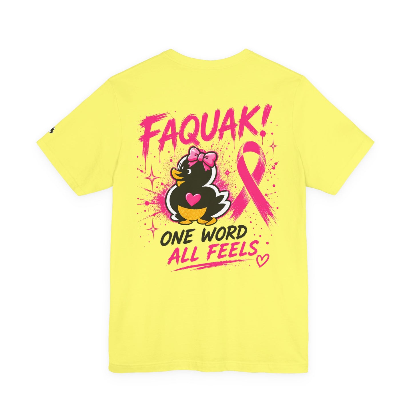 FAQUAK! Duck with Pink Ribbon T-Shirt | Breast Cancer Awareness Tee
