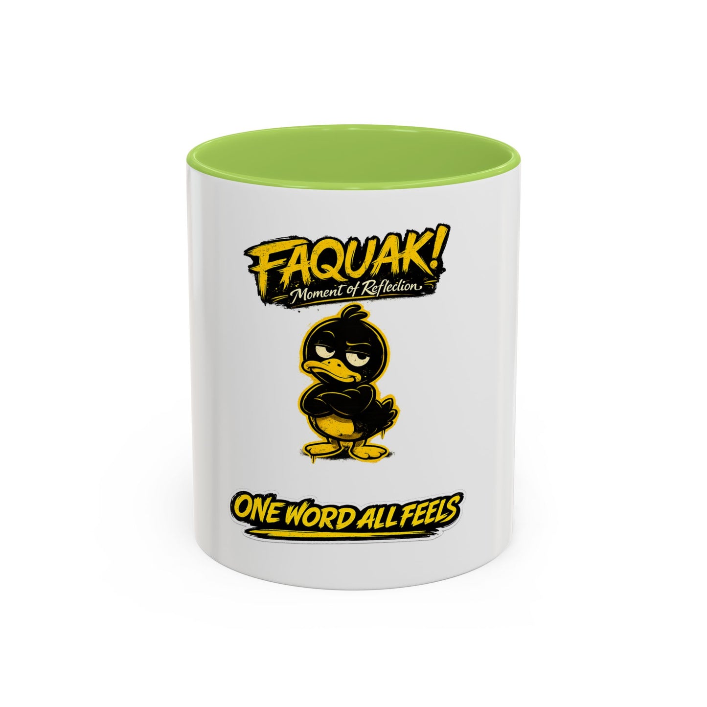 Faquak! Duck Graphic Coffee Mug — Funny One Word All Feels Accent Mug