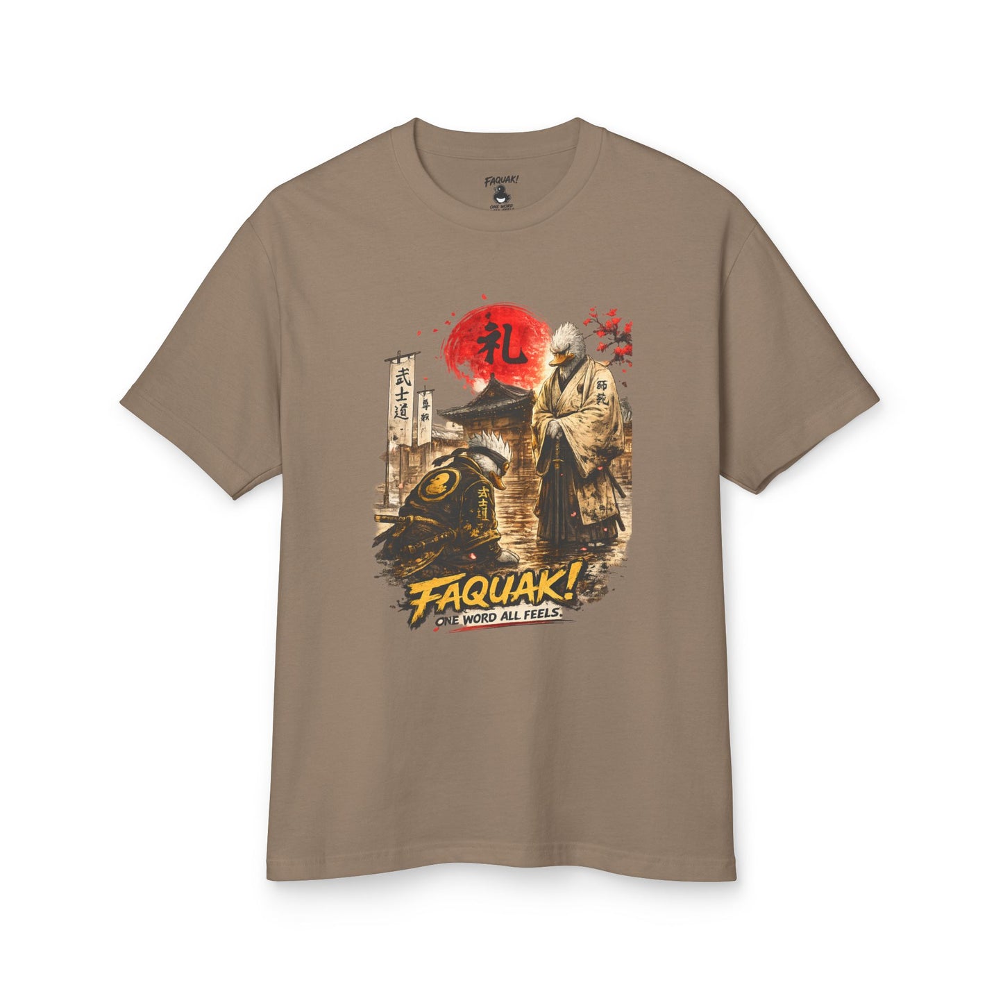 Samurai Duck Graphic Tee — "FAQUAK! You Broke All Rules" Vintage Japan-Inspired T-Shirt