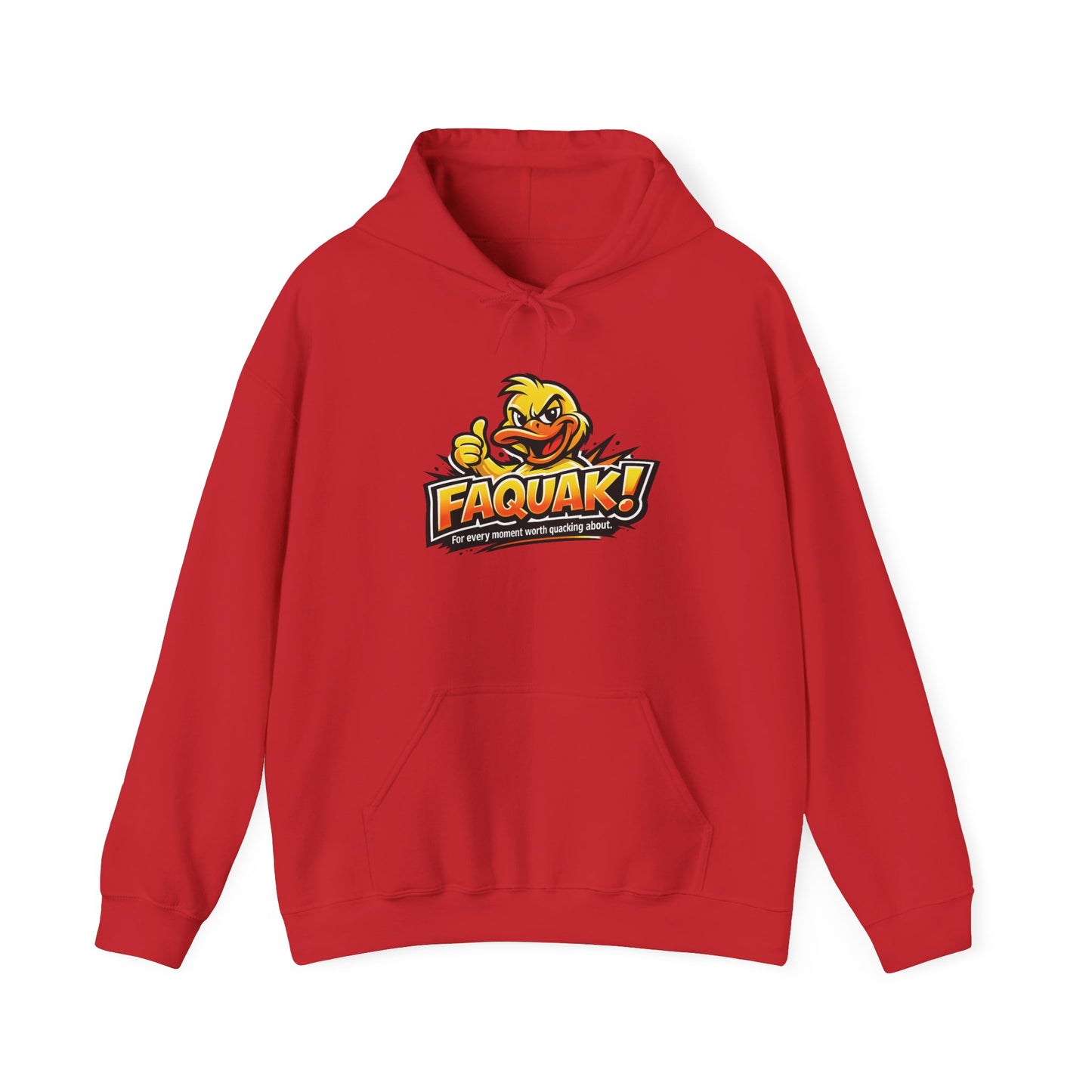 Faquak! Duck Logo Hoodie – Funny Retro Mascot Graphic Sweatshirt
