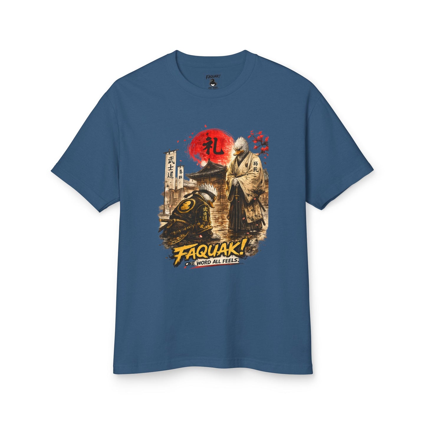 Samurai Duck Graphic Tee — "FAQUAK! You Broke All Rules" Vintage Japan-Inspired T-Shirt