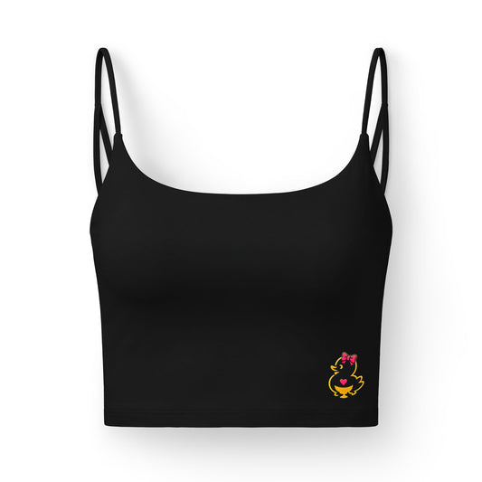 Luxe Crop Bra — "One Word All Feels" Embroidered Heart Logo