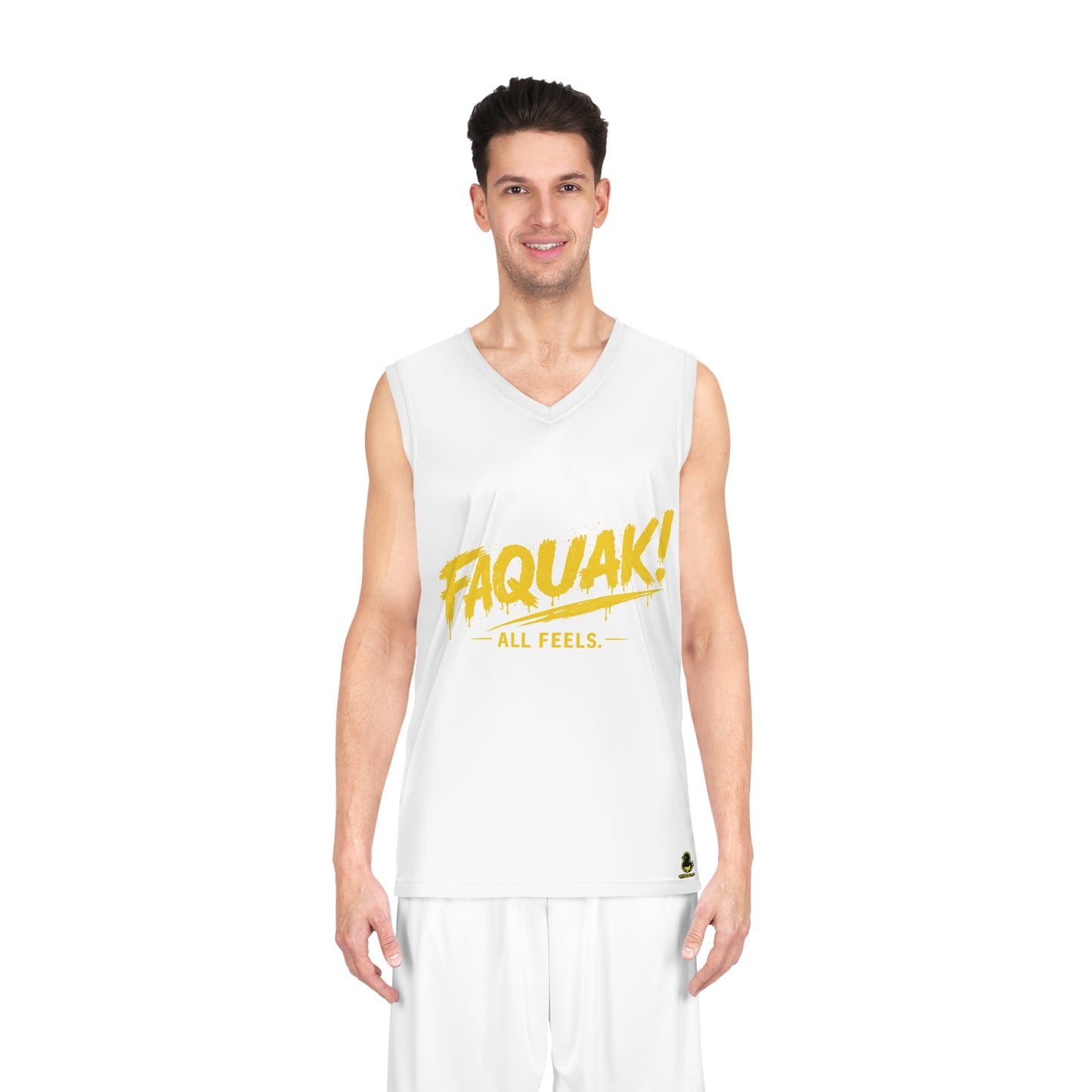Faquak! Basketball Jersey — 'All Feels' Duck Logo Athletic Tank