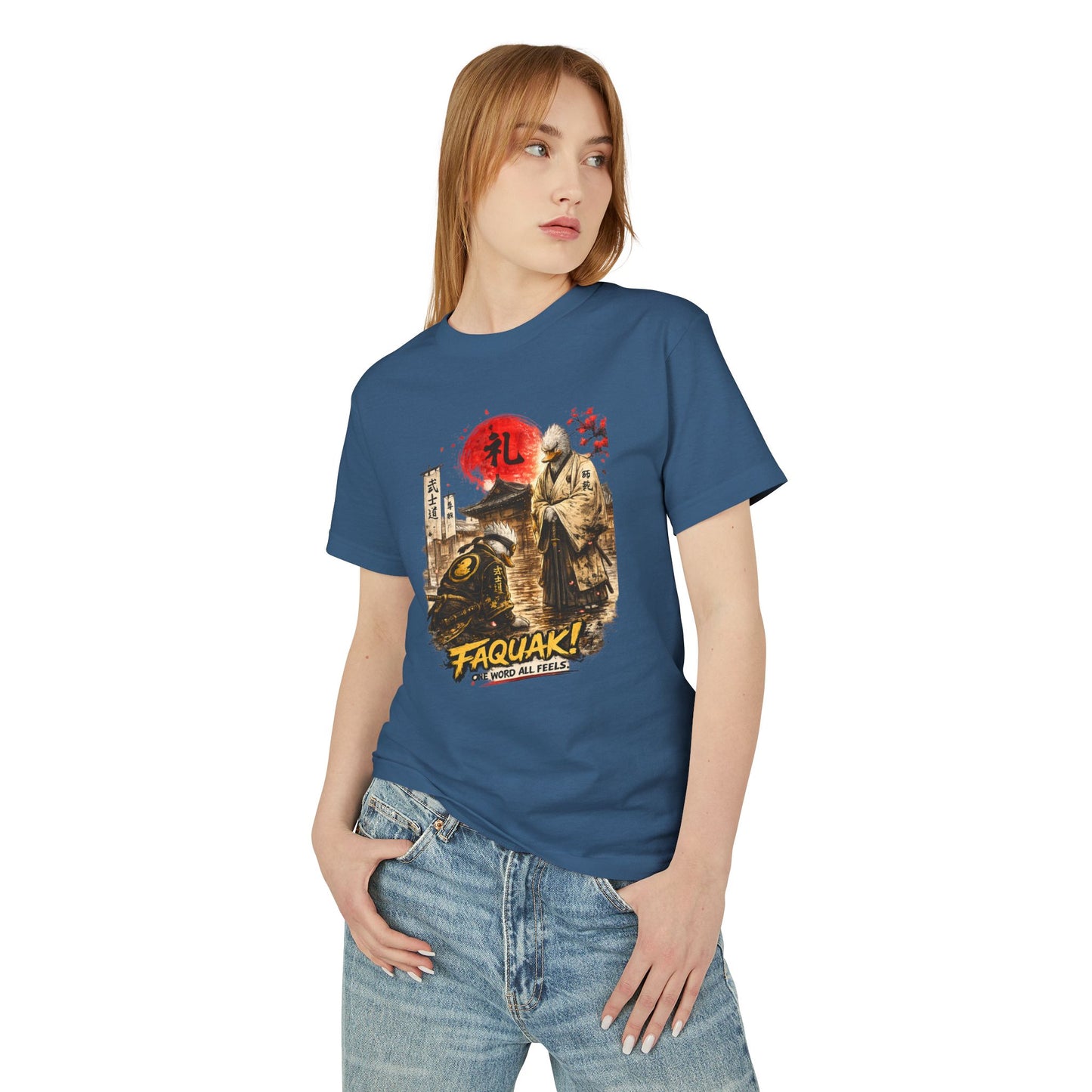 Samurai Duck Graphic Tee — "FAQUAK! You Broke All Rules" Vintage Japan-Inspired T-Shirt