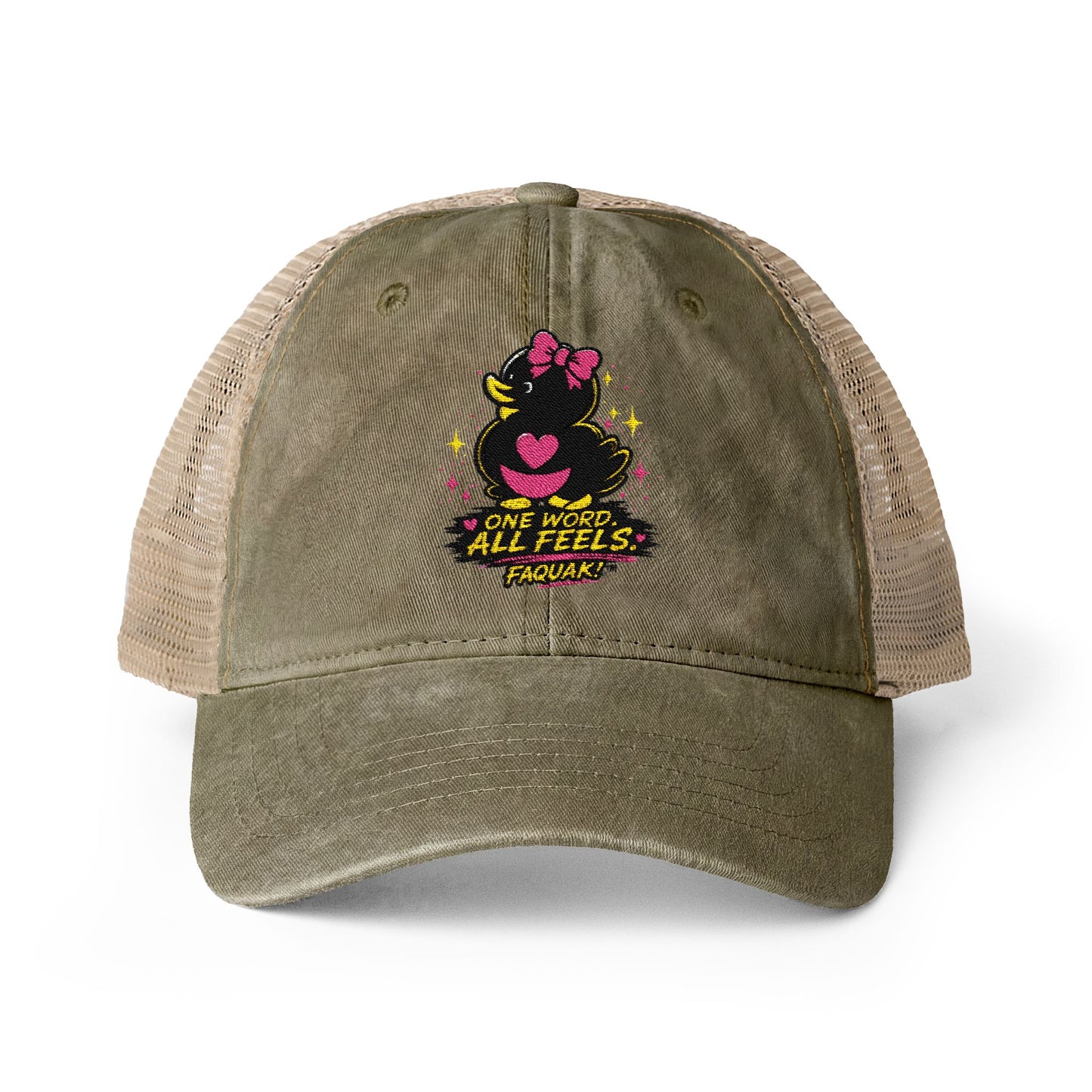 Faquak! Women's Washed Mesh-Back Cap