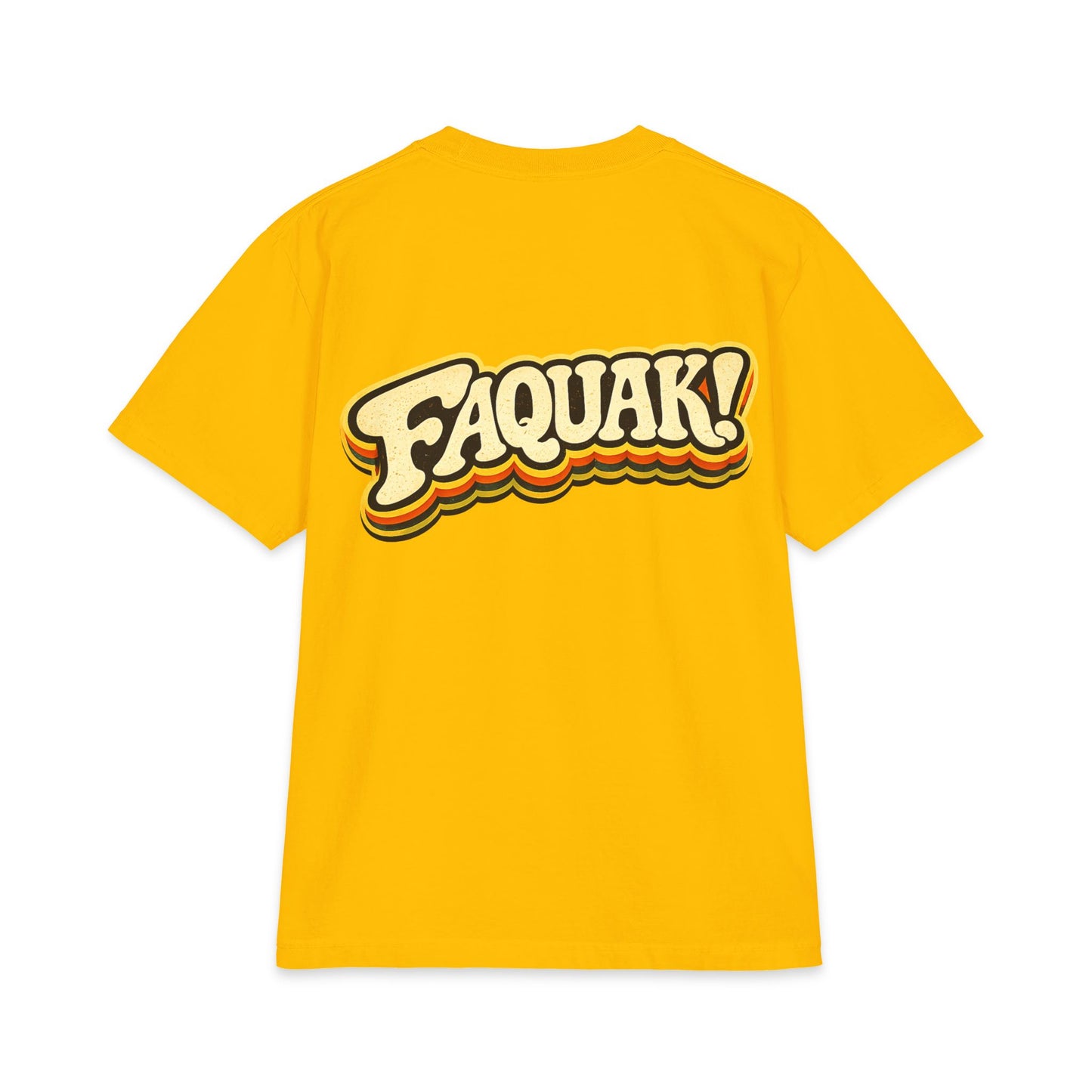 One Word, All Feels T‑Shirt – Retro Script 'FAQUAK!' Graphic Tee