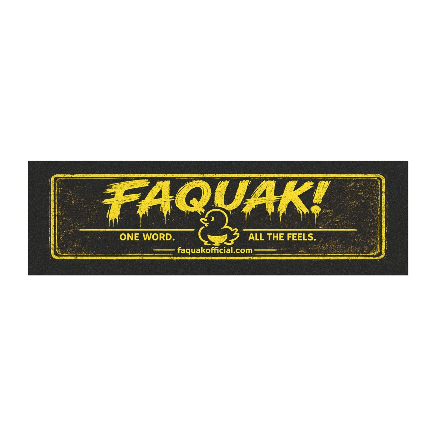 Car Magnet — "FAQUAK!" Vintage Yellow Logo Bumper Sticker Style