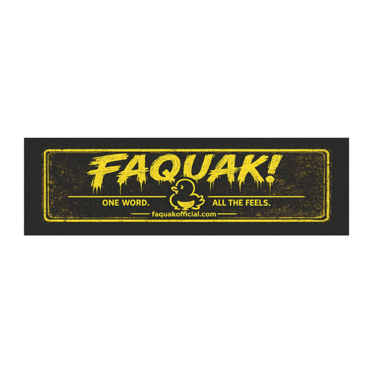 Car Magnet — "FAQUAK!" Vintage Yellow Logo Bumper Sticker Style
