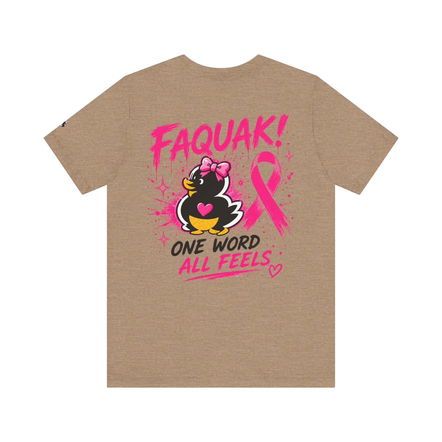 FAQUAK! Duck with Pink Ribbon T-Shirt | Breast Cancer Awareness Tee