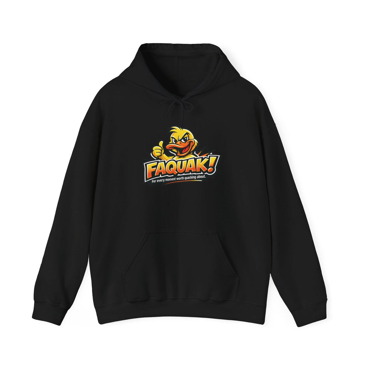 Faquak! Duck Logo Hoodie – Funny Retro Mascot Graphic Sweatshirt