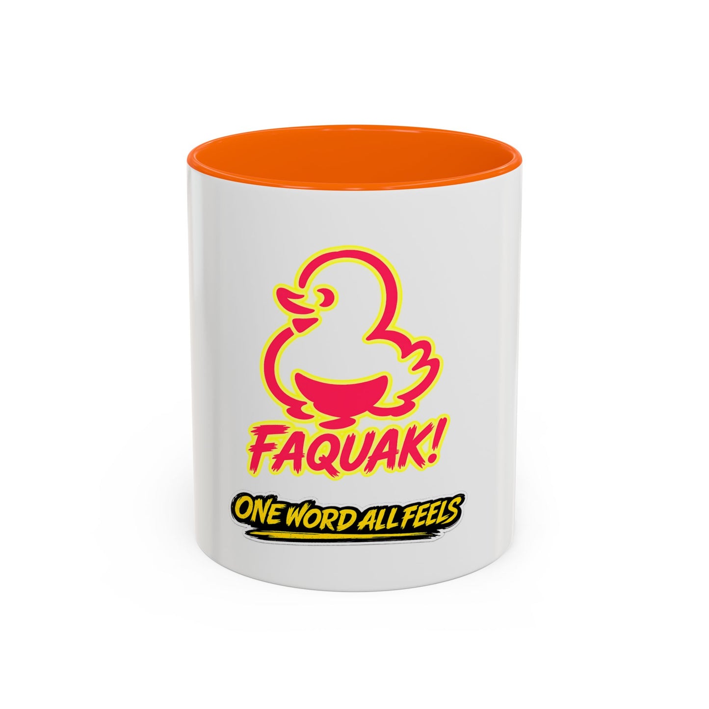 Faquak! Duck Graphic Coffee Mug — Funny One Word All Feels Accent Mug