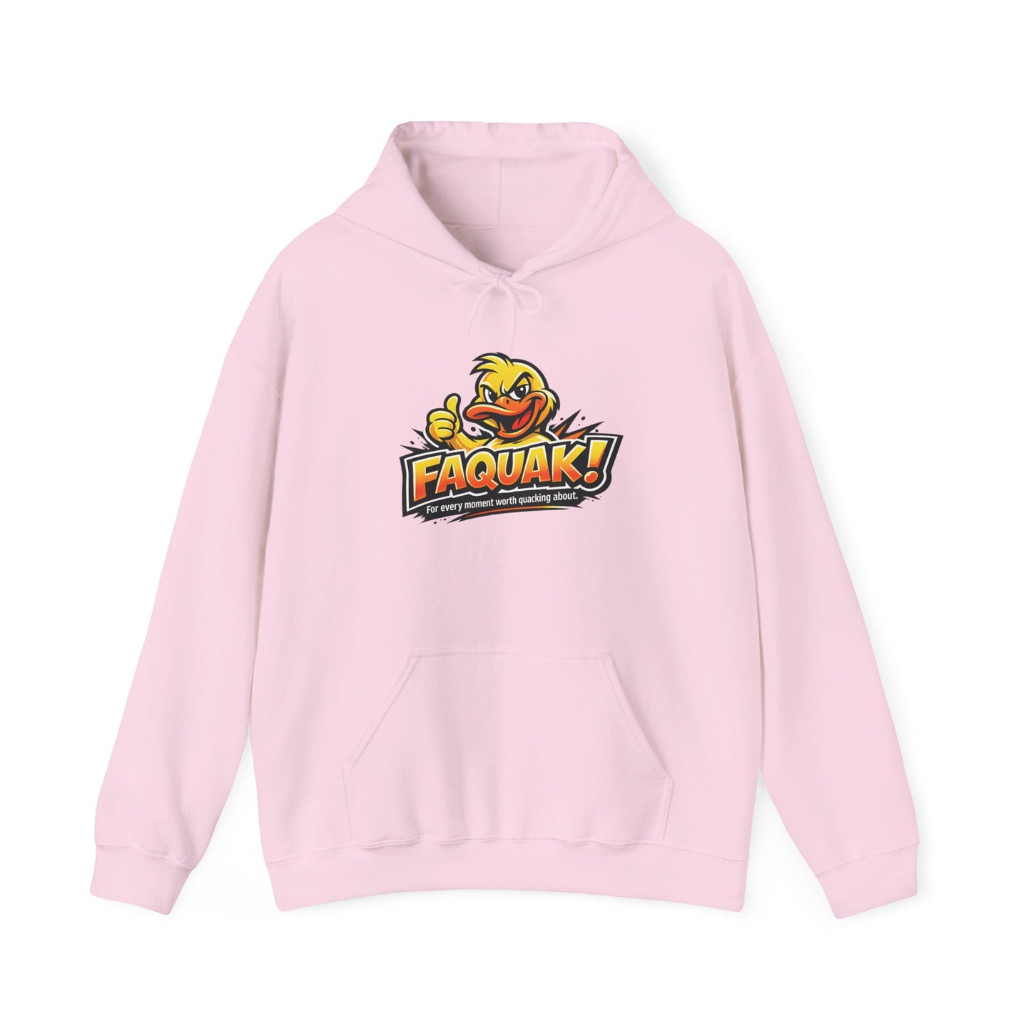Faquak! Duck Logo Hoodie – Funny Retro Mascot Graphic Sweatshirt