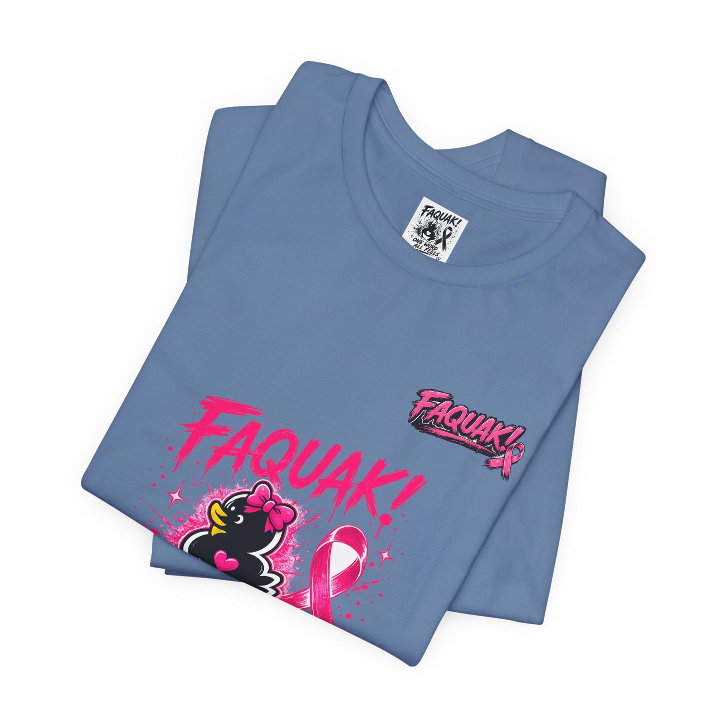 FAQUAK! Duck with Pink Ribbon T-Shirt | Breast Cancer Awareness Tee